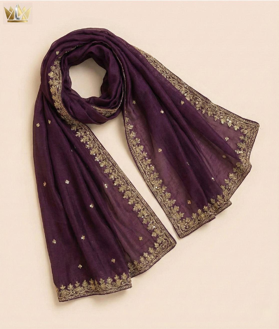 Luxeon Deep Plum | Hand-Embroidered