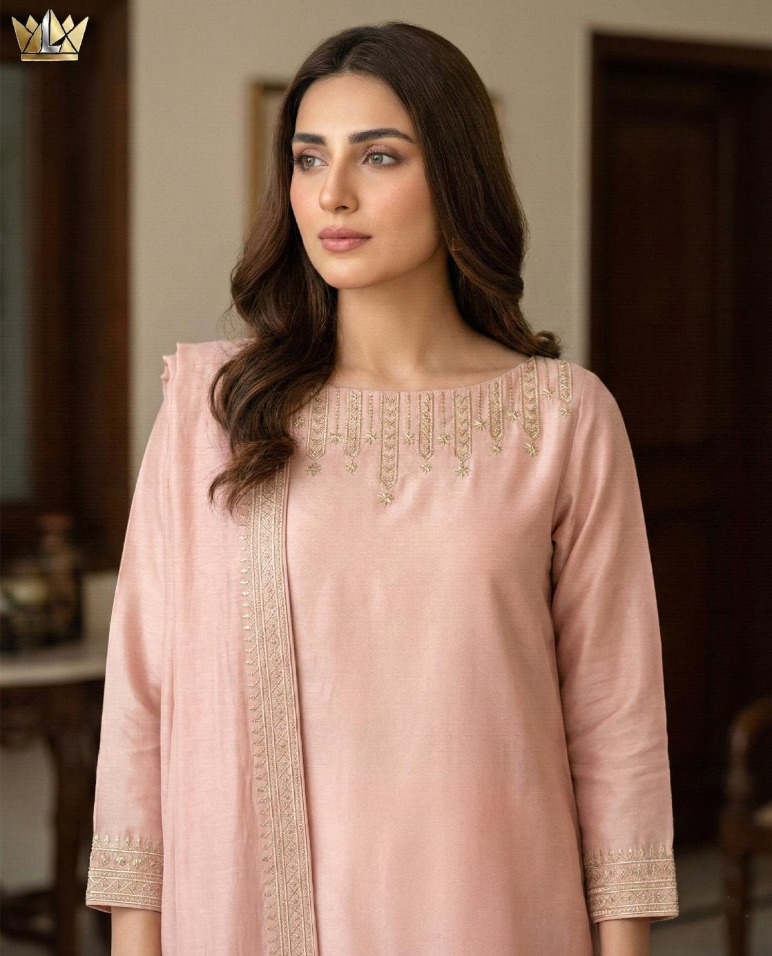 Rose Pink Gold | Hand-Embroidered