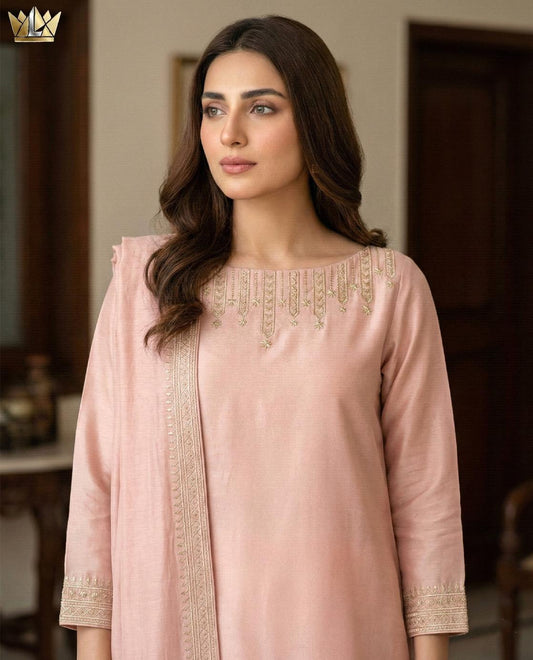 Rose Pink Gold | Hand-Embroidered