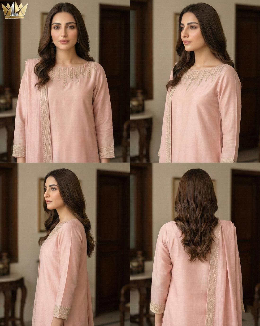 Rose Pink Gold | Hand-Embroidered