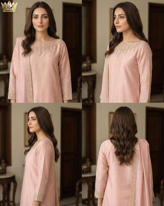 Rose Pink Gold | Hand-Embroidered